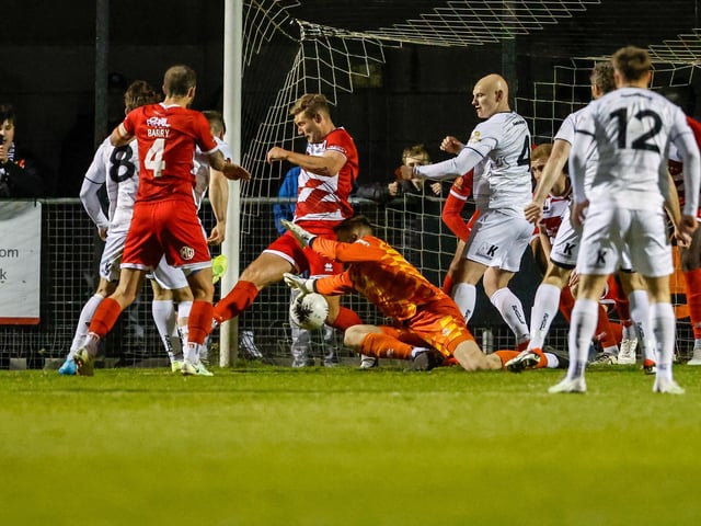 Action from Eastbourne Borough's visit to Weston-super-Mare in National League South