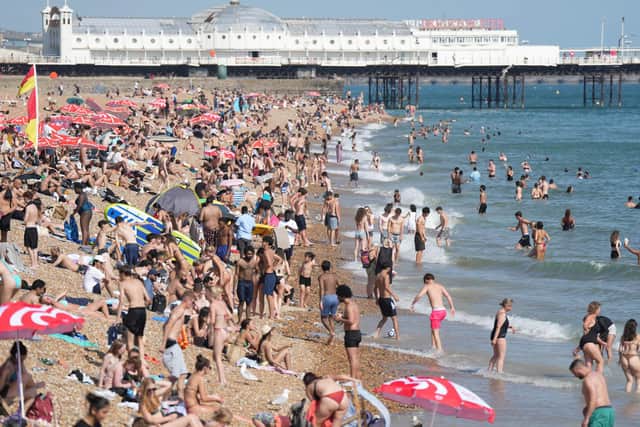 Brighton beach during June's heatwave. Photo: Eddie Mitchell