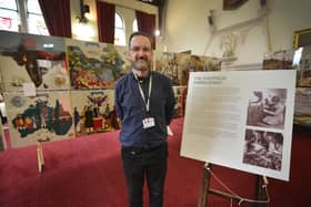 The Hastings Embroidery is on display at the town hall Thursdays-Mondays 10-4 until Sunday, Nov 1. Peter Dixon, Embroidery Visitor Services Assistant.