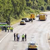 Police are appealing for witnesses after a collision, involving a private ambulance and a Mercedes, near Pease Pottage