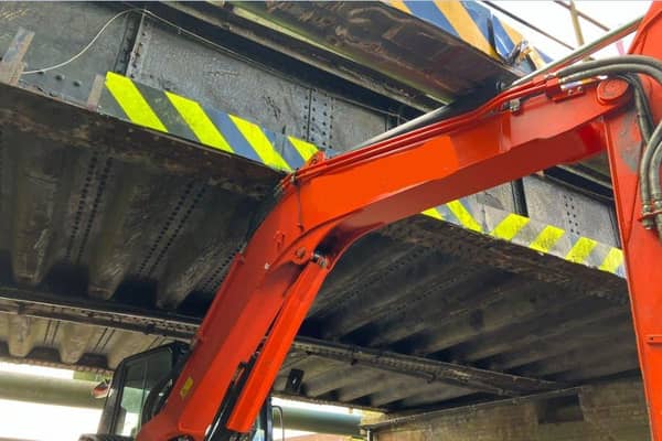 Travel through West Sussex has been affected this afternoon after a construction vehicle crashed into a bridge. Photo: Southern Rail