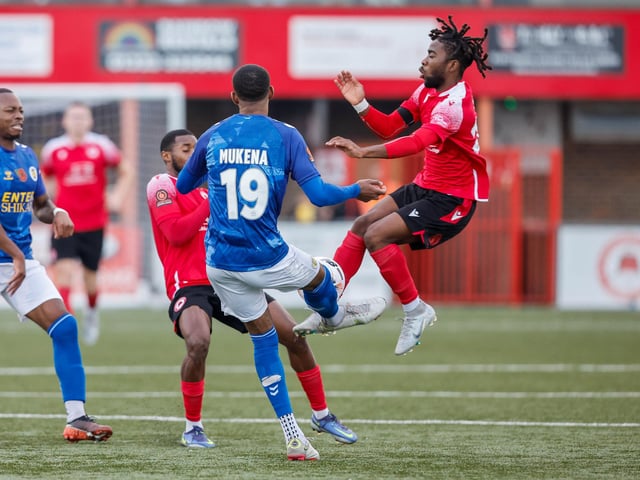 Action from Eastbourne Borough's 1-0 win over St Albans in National League South