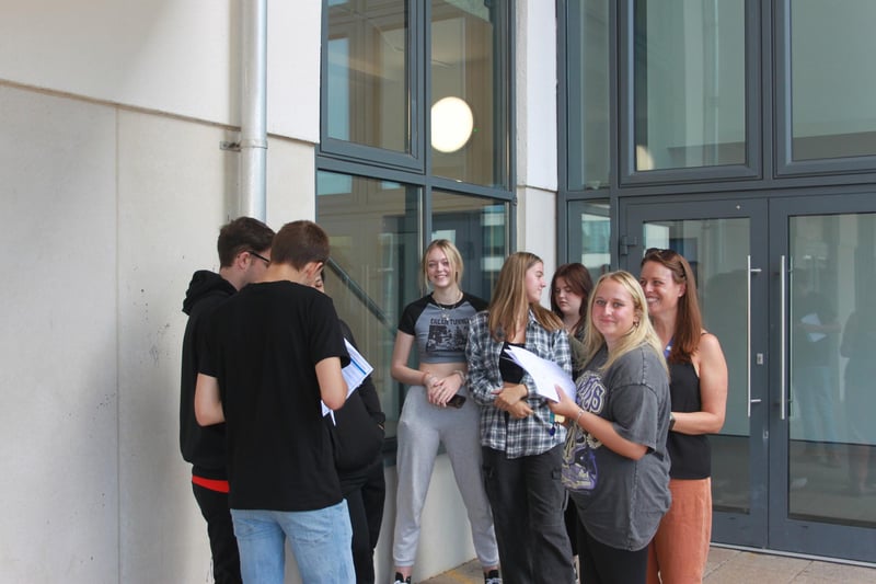 Thomas Bennett Community College students are all smiles as they open their A-level and BTEC results