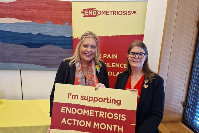 Mims Davies MP raising awareness of Endometriosis Action Month