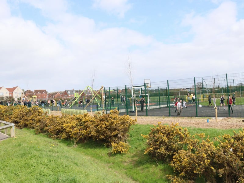 A new park has opened in West Durrington. The ribbon was cut by council leader Sophie Cox.