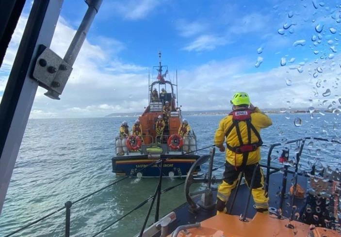 Residents brave the rain to welcome Eastbourne RNLI's new lifeboat