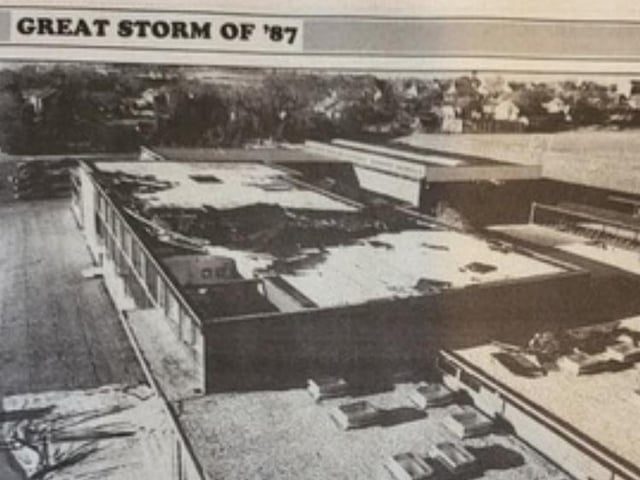 Damage caused to the roof of William Parker School