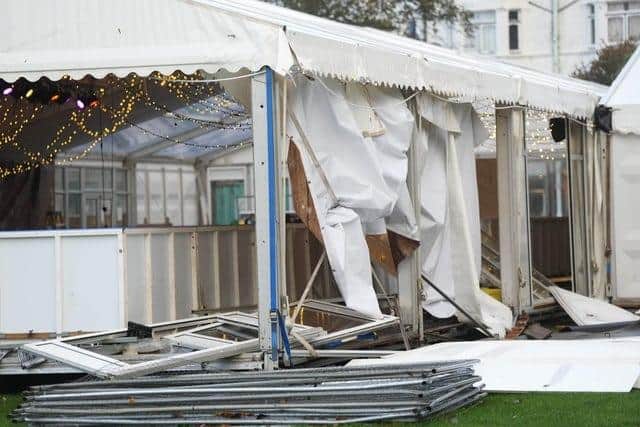 The ice rink in Steyne Gardens, Worthing, was battered by Storm Ciarán Photo: Eddie Mitchell