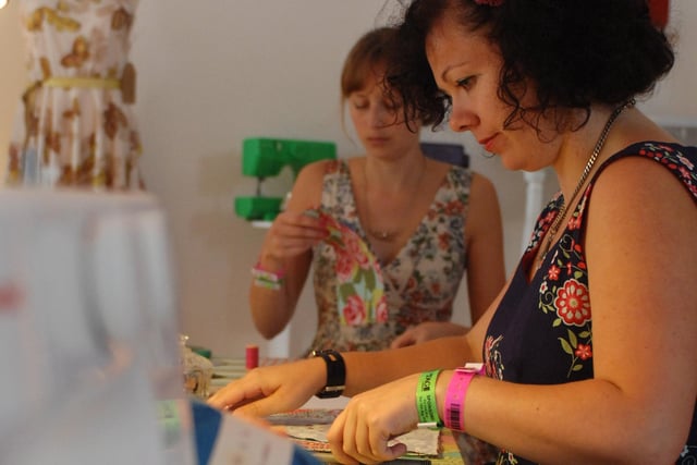 Working in the John Lewis shop at Vintage at Goodwood in August 2010