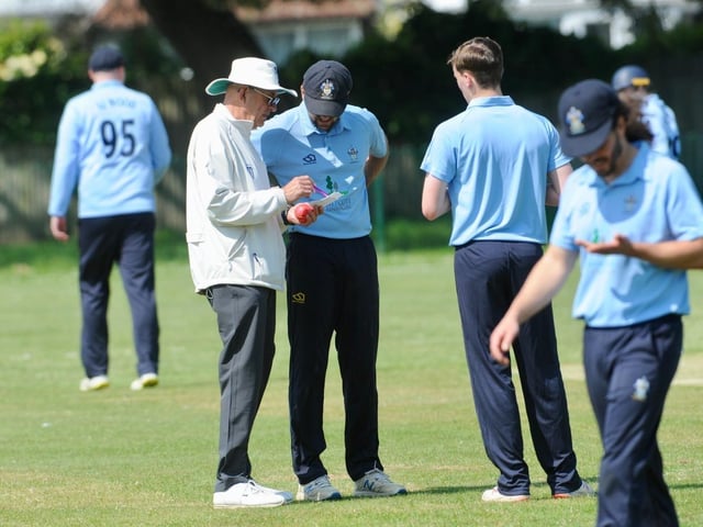Action from the Sussex Cricket League Division 2 clash between Worthing v Burgess Hill. Picture by Stephen Goodger