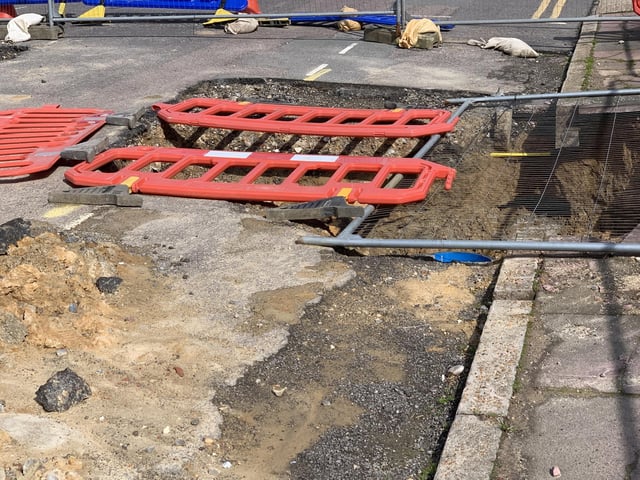 The sinkholes in Bolebrooke Road