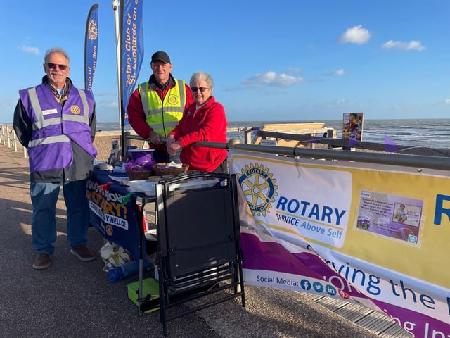 Local Rotary Club members raising awareness of World Polio Day at Bexhill