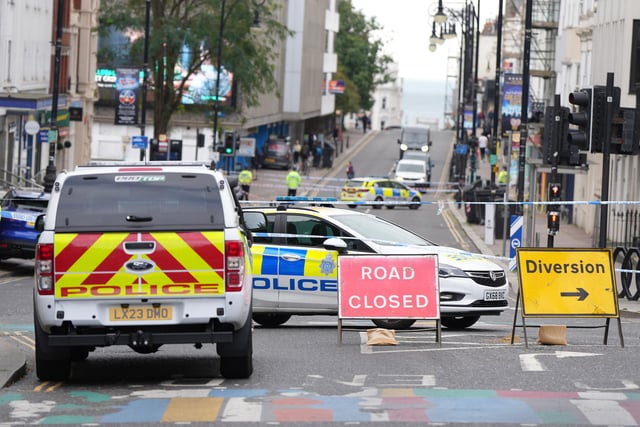 A police cordon was put in place in Brighton city centre after a teenager was stabbed to death.