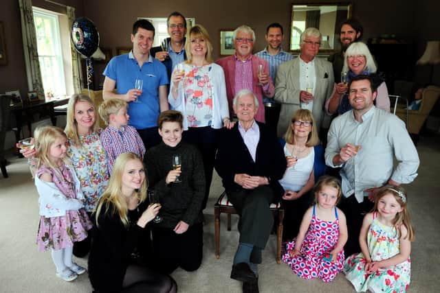 Robert Ashby with his family, celebrating his 100th birthday with his family. Picture: Kate Shemilt ks16000727-2