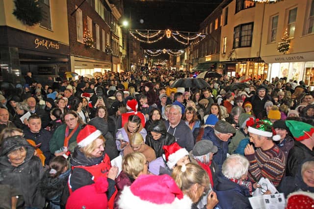 Chichester Christmas lights switch on. Photo by Derek Martin Photography and Art.