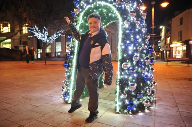 Worthing town centre Christmas lights.