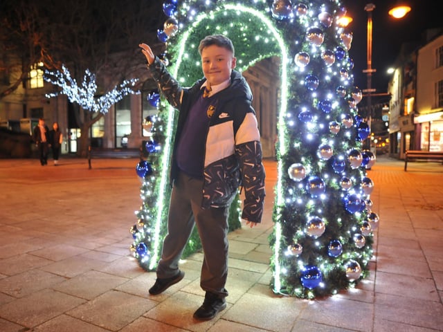 Worthing town centre Christmas lights.