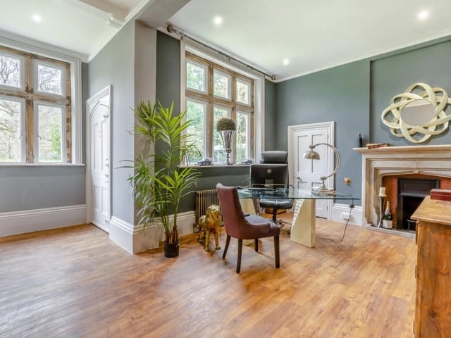 The home has a beautifully presented study
