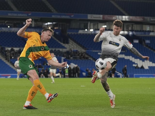 Littlehampton Town and their fans at the Sussex Transport Senior Cup final at the Amex Stadium