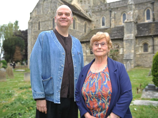 Dennis Nothdruft and Jayne Crompton, Friends of St Mary de Haura Church in Shoreham