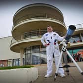 ESAS (East Sussex Astronomical Society) Space Day at the De La Warr Pavilion on March 21 2024. Andy Lawes, Chair of ESAS, also known as Astro Andy.