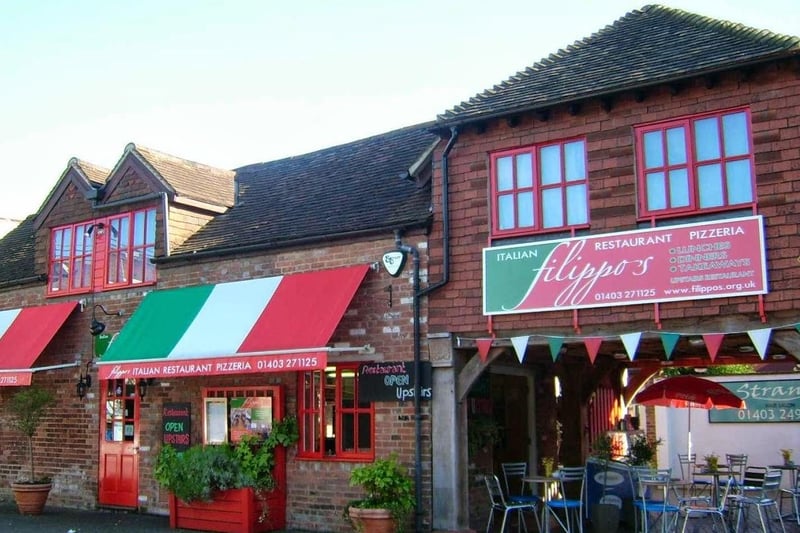 Fillippo's Italian restaurant in Park Place, Horsham, is rated four and half stars out of five from 1,296 reviews on TripAdvisor with one customer saying "... most divine mozzarella and mushroom garlic bread, my husband had the prawns."