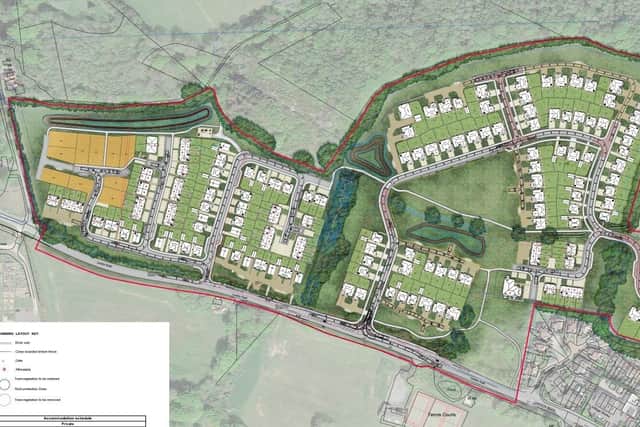 Indicative layout of East Hoathly development