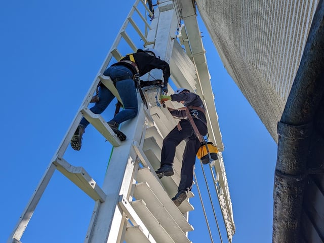 Jill Windmill in Clayton, Sussex, had her sweeps reattached on Saturday, October 8