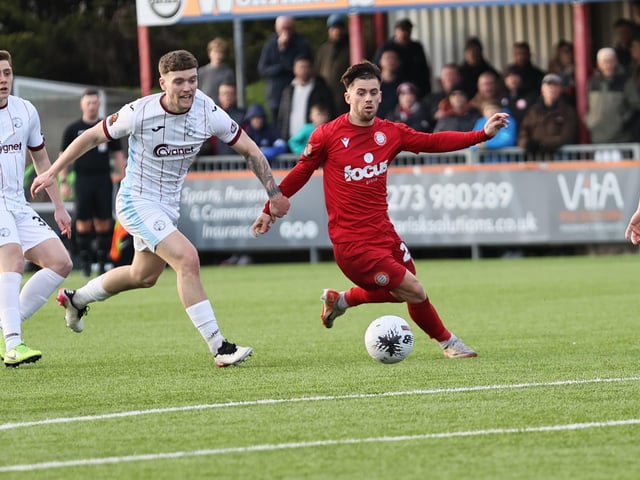 Action from Worthing's home loss to Taunton Town in National League South