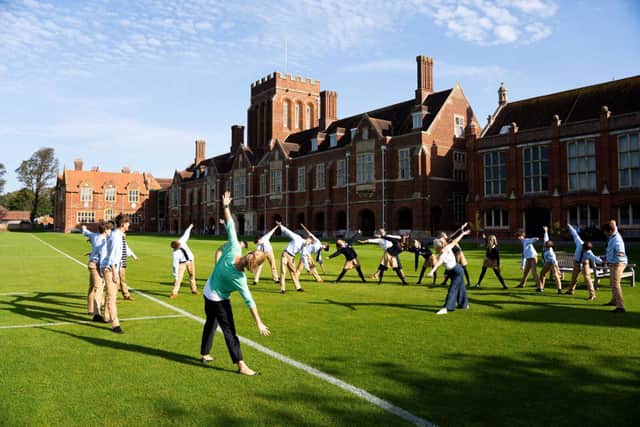 Wellbeing activities at Eastbourne College include yoga sessions