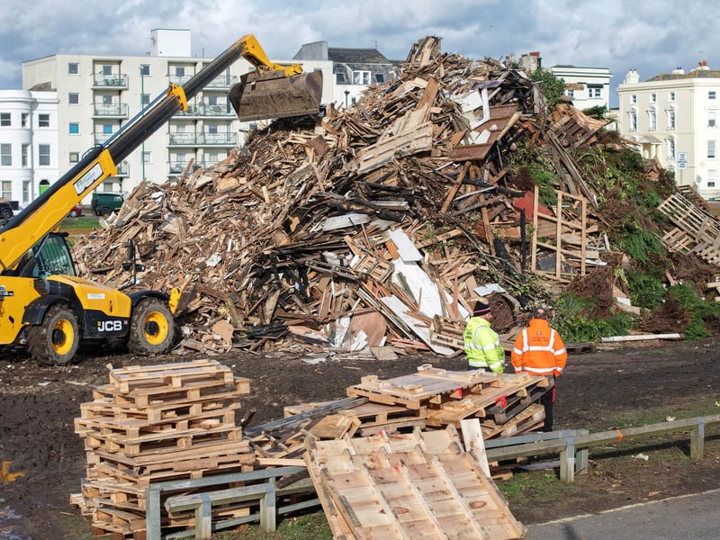 Littlehampton bonfire being built ahead of the big event on Saturday, October 24, 2026