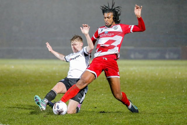 Action from Eastbourne Borough's 1-1 draw at Dover
