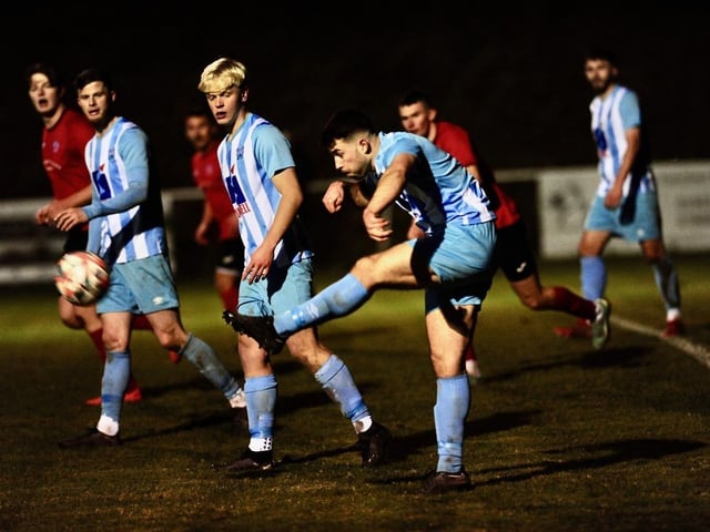 Action from Worthing United v Arundel in the SCFL Division 1