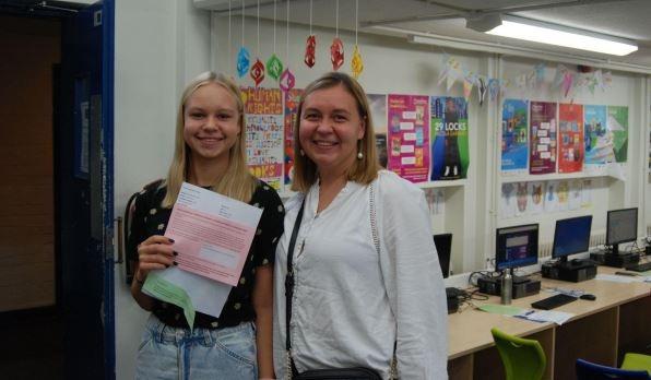The students collected their GCSE results today