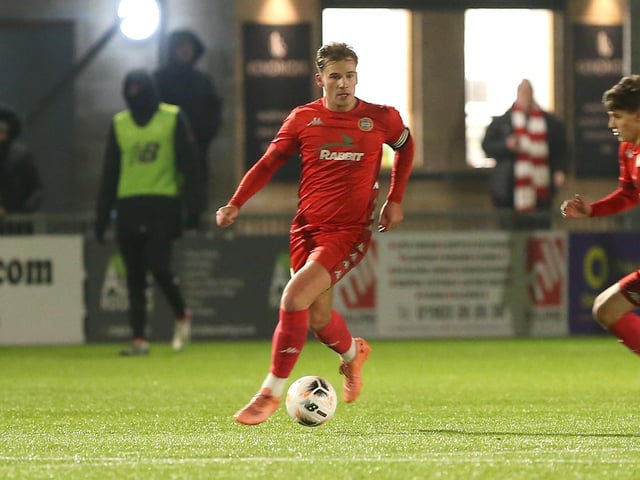 Action from Worthing's 3-1 home loss to Weymouth in National League South