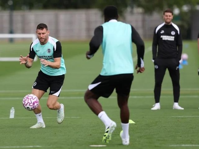 Brighton veteran James Milner in pre-season action