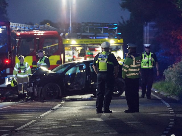 Emergency services at the scene of the collision. Picture: Sussex News and Pictures