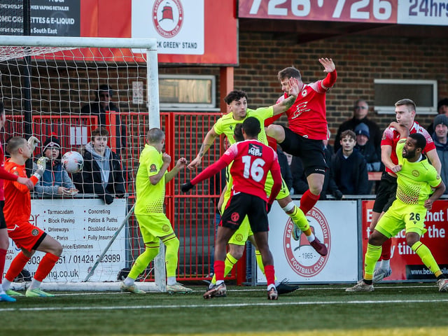 Action from Eastbourne Borough's win over Hungerford Town in the National League South
