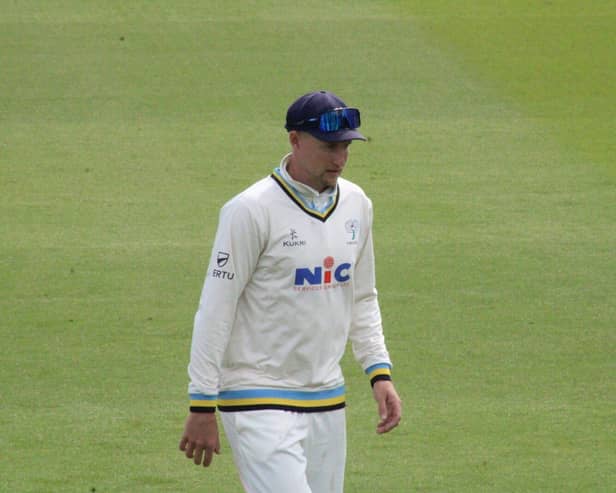 Joe Root leaves the field for Yorkshire after Sussex were dismissed for 150 in their first innings.
