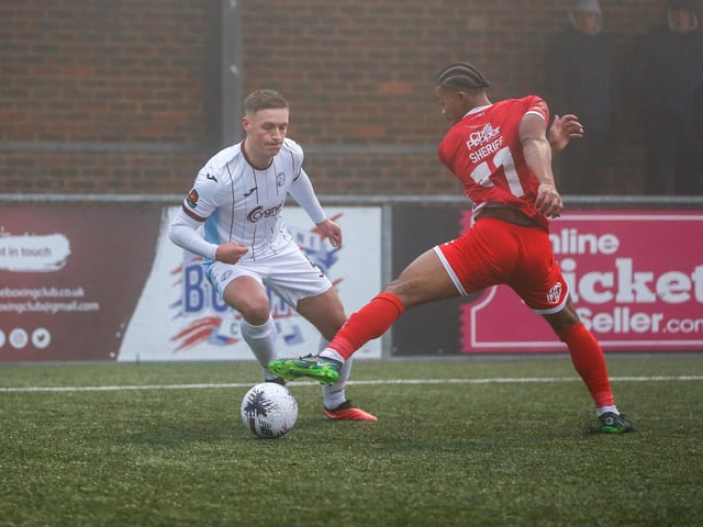 Eastbourne Borough take on Taunton Town in the fog - before the match was abandoned