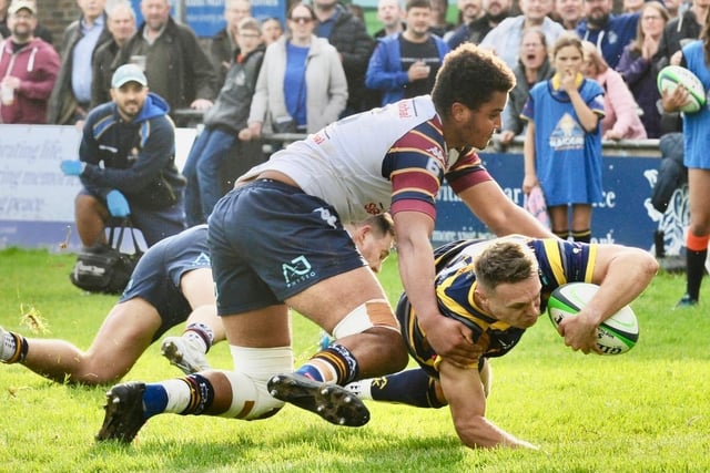 Action and crowd pictures from Worthing Raiders v Old Albanian in rugby's National two east