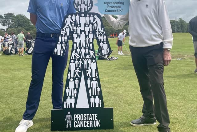 Justin Rose and Steve Rolley. Picture: Prostate Cancer UK