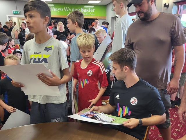 Nick Tsaroulla at the signing session at Crawley Town