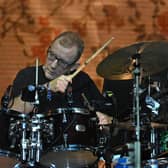British band Blur drummer Dave Rowntree performs during the music festival Les Vieilles Charrues in Carhaix-Plouguer, western France, on July 14, 2023.  (Photo by DAMIEN MEYER/AFP via Getty Images)