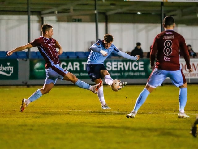 Action from Eastbourne Borough's 2-1 win at Taunton Town in National League South