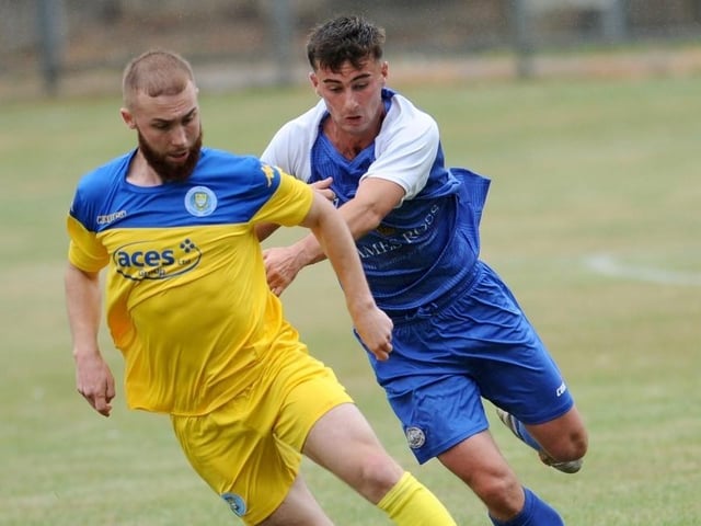 Shoreham FC take on Epsom and Ewell FC in a pre-season friendly at Middle Road