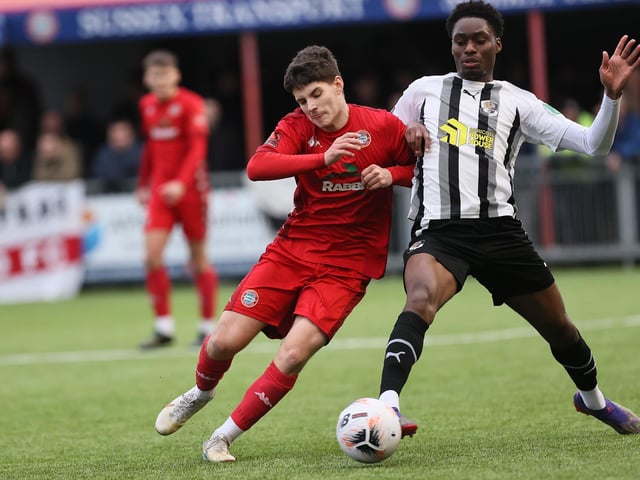 Action from Worthing's superb 3-0 win at home to Dartford in the National League South at Woodside Road