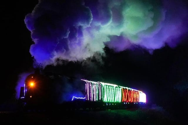 Take an evening ride on a cosy steam train through the Sussex countryside near Haywards Heath and enjoy a spectacular light show as you travel. Photo by Casey Photography
https://www.bluebell-railway.com/whats-on/steamlights/