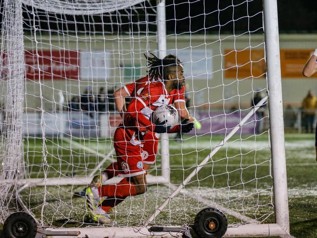 Action from Eastbourne Borough's home defeat by Torquay United in National League South