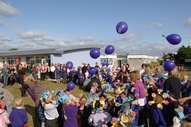 The balloons go up at as pupils celebrate the school's new name